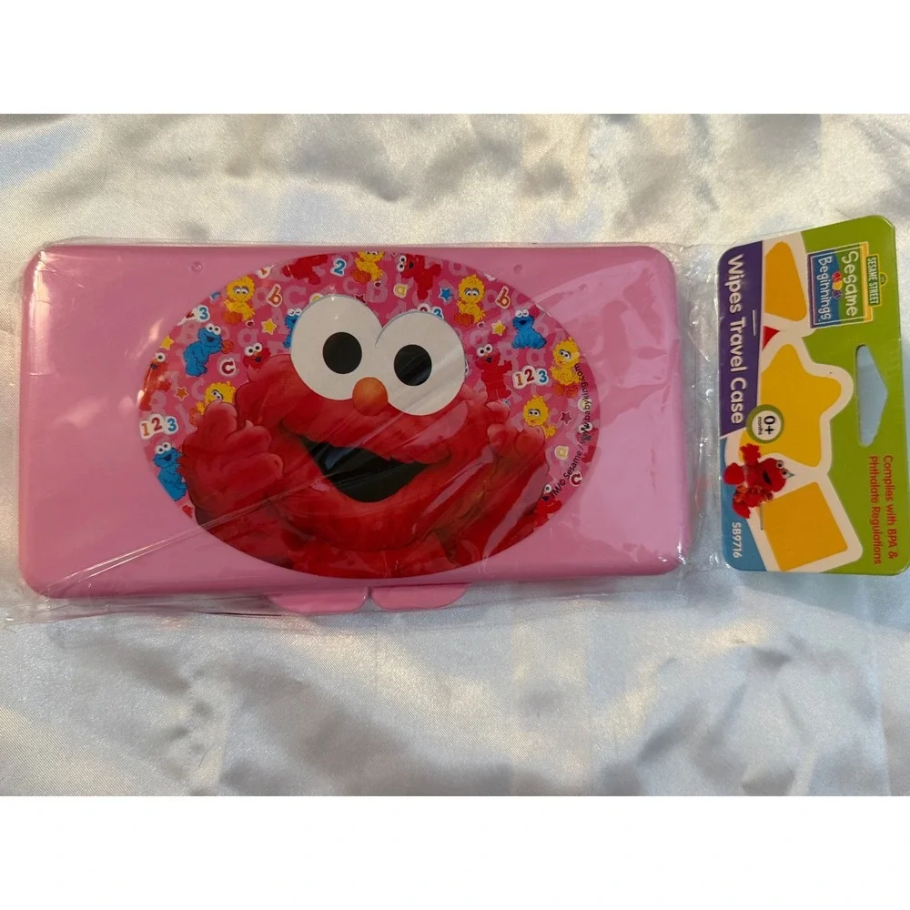 Sesame Street Sesame Beginnings Elmo Baby Wipes Travel Case Pink SB9716 NEW